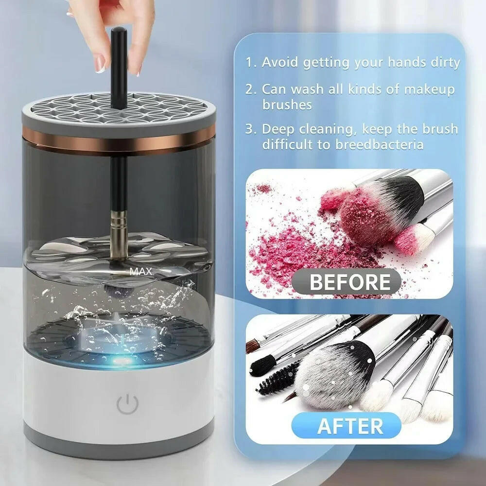 Automatic Brush Cleaner Electric Makeup Brush Cleaning Machine Fast Clean Dryer - GadgetGrid