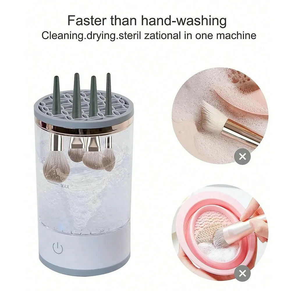 Automatic Brush Cleaner Electric Makeup Brush Cleaning Machine Fast Clean Dryer - GadgetGrid