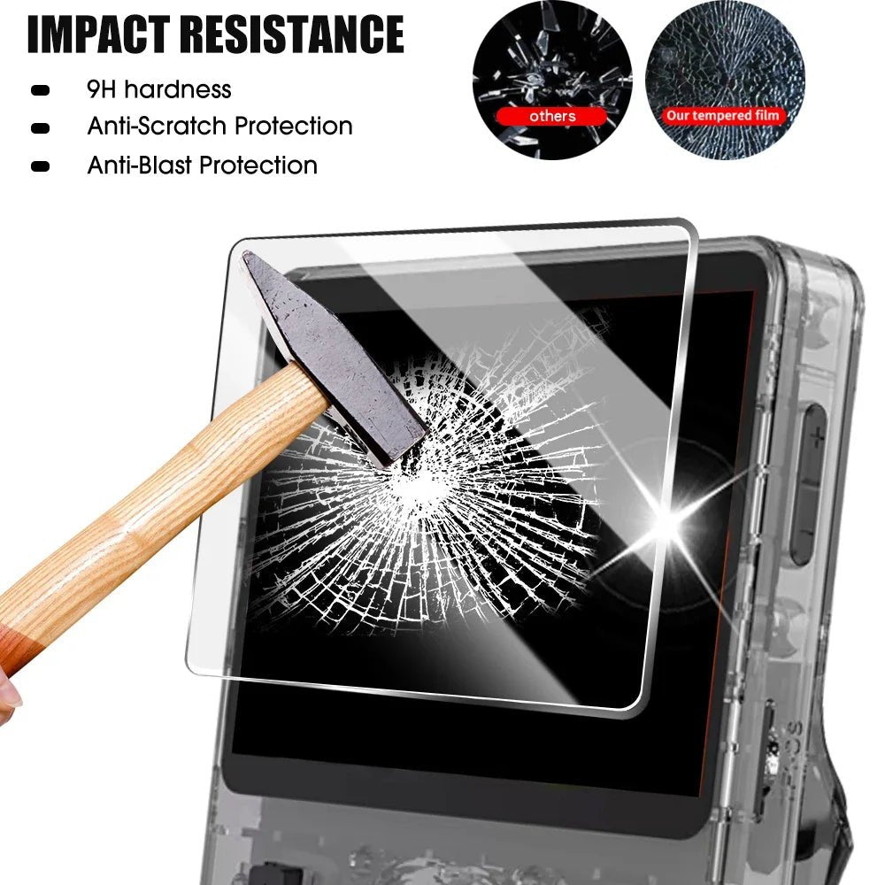 Glass+Bag for R36S/R35S Screen Protector Tempered Glass Film & EVA Portable Storage Case R36S Console Protector Accessories Set - GadgetGrid