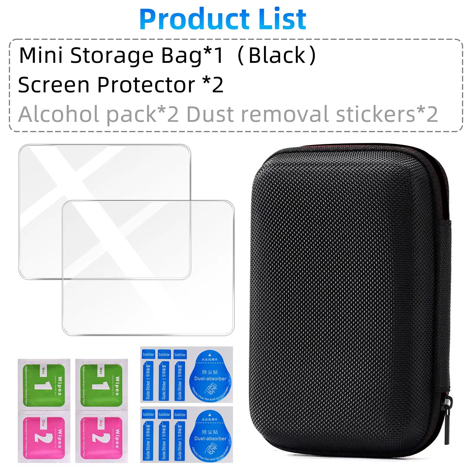 Glass+Bag for R36S/R35S Screen Protector Tempered Glass Film & EVA Portable Storage Case R36S Console Protector Accessories Set - GadgetGrid