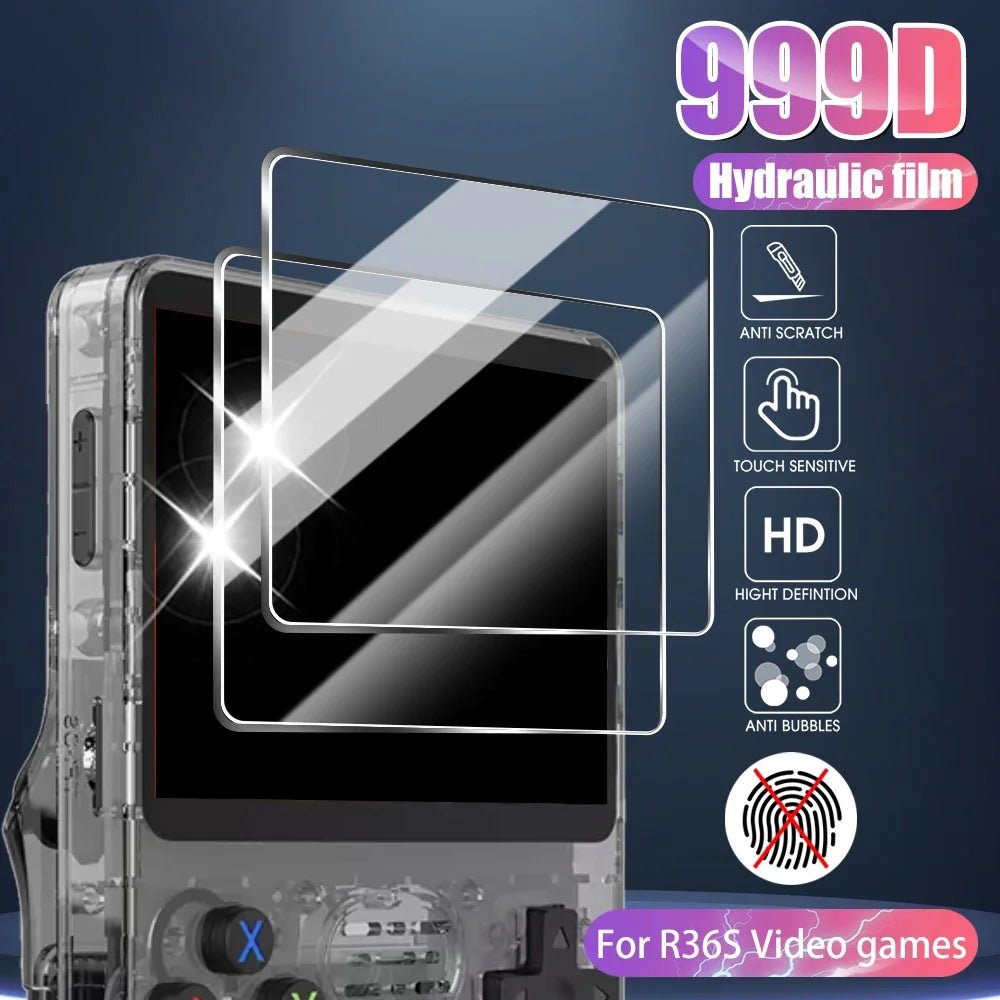 Glass+Bag for R36S/R35S Screen Protector Tempered Glass Film & EVA Portable Storage Case R36S Console Protector Accessories Set - GadgetGrid