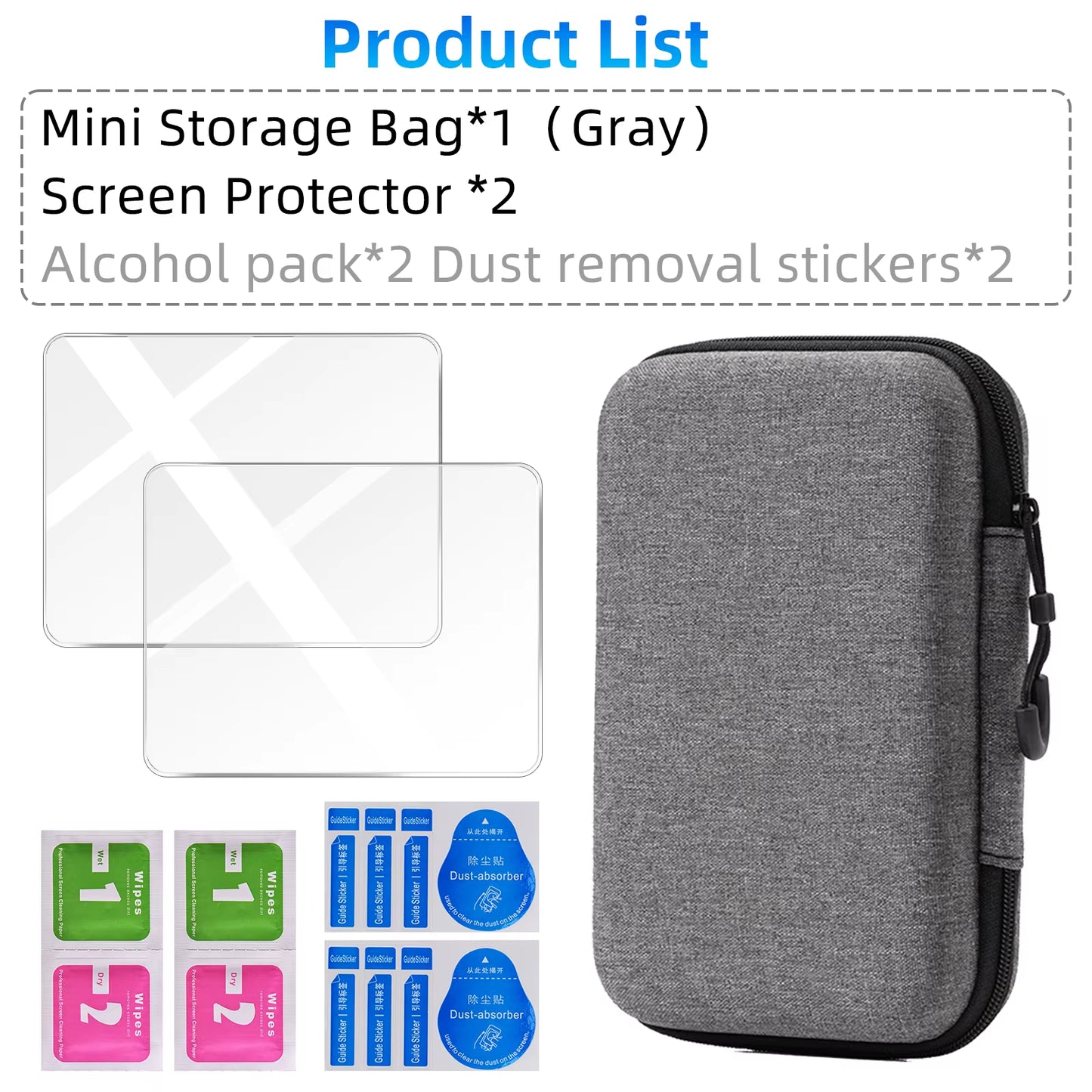 Glass+Bag for R36S/R35S Screen Protector Tempered Glass Film & EVA Portable Storage Case R36S Console Protector Accessories Set - GadgetGrid
