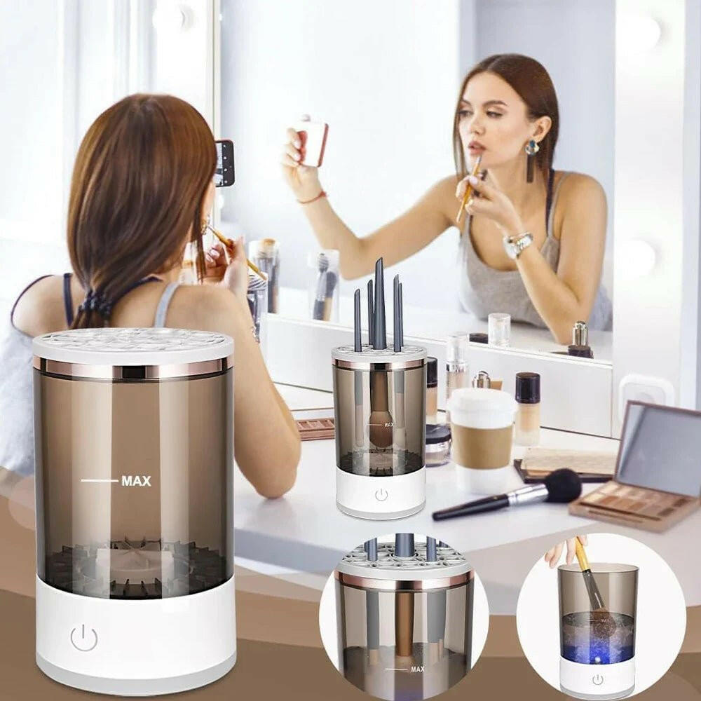Automatic Brush Cleaner Electric Makeup Brush Cleaning Machine Fast Clean Dryer - GadgetGrid