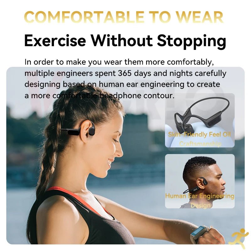 Bone Conduction Headphones Bluetooth 5.4 Wireless Earphone IPX8 Waterproof for Swimming Sports Support MP3 Player with 32G RAM - GadgetGrid