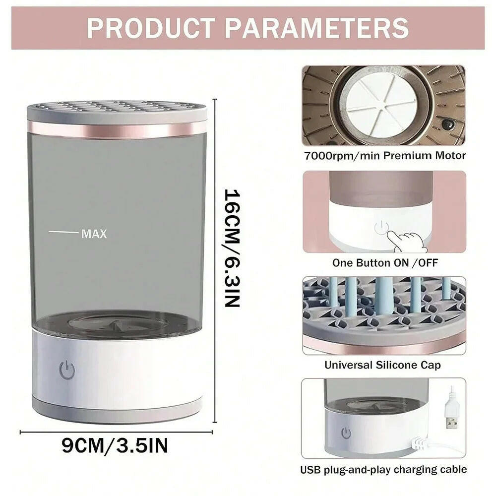 Automatic Brush Cleaner Electric Makeup Brush Cleaning Machine Fast Clean Dryer - GadgetGrid