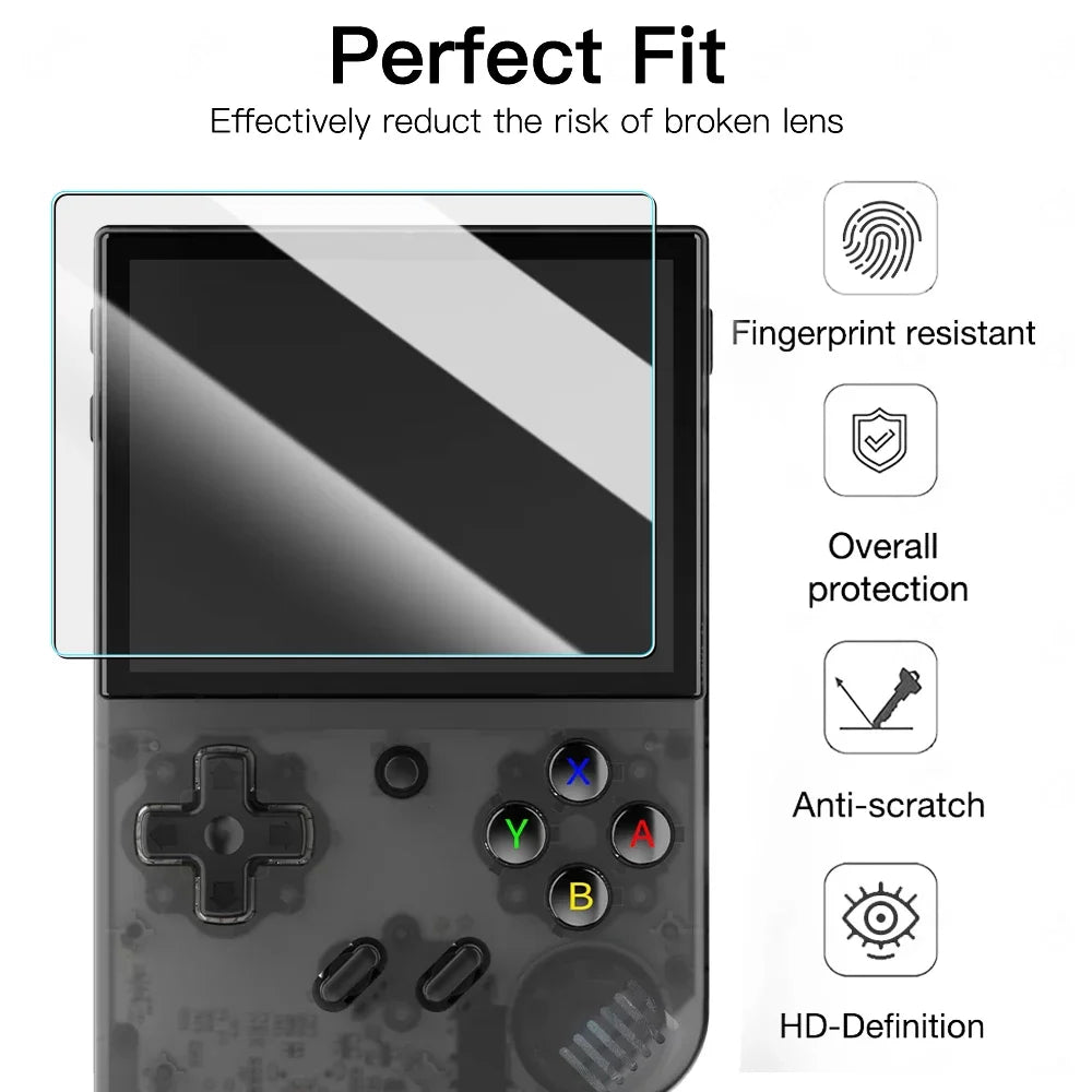 Glass+Bag for R36S/R35S Screen Protector Tempered Glass Film & EVA Portable Storage Case R36S Console Protector Accessories Set - GadgetGrid