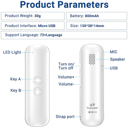 Language Translator Device Portable Foreign Language Real - Time 2 - Way Translations - GadgetGrid