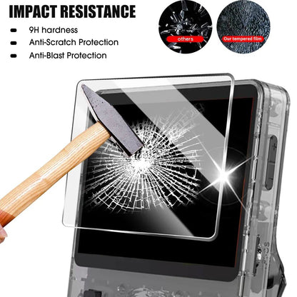 Glass+Bag for R36S/R35S Screen Protector Tempered Glass Film & EVA Portable Storage Case R36S Console Protector Accessories Set - GadgetGrid