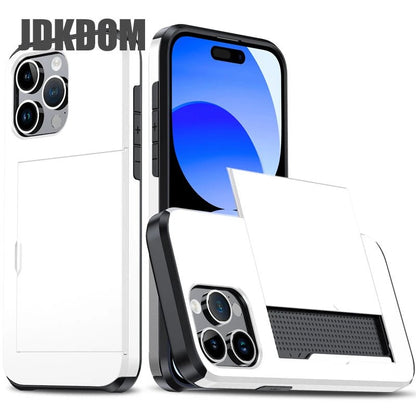 Slide Card Slot Wallet Phone Case - GadgetGrid