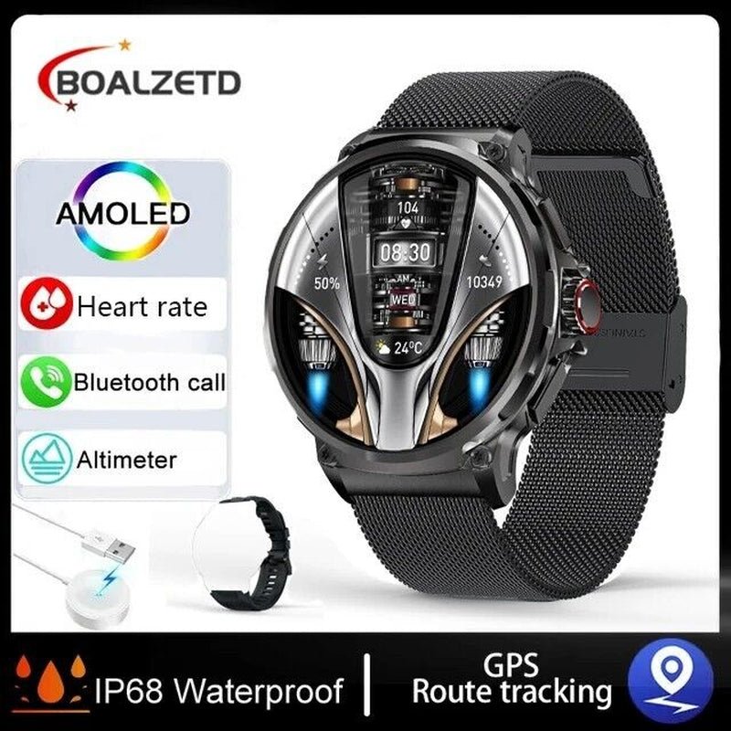 1.85" Ultra HD Smartwatch GPS Bluetooth Call Health Monitoring Watch Gym Gift - GadgetGrid