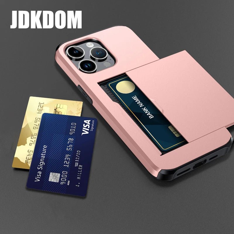 Slide Card Slot Wallet Phone Case - GadgetGrid