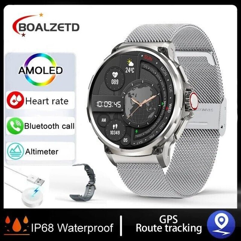 1.85" Ultra HD Smartwatch GPS Bluetooth Call Health Monitoring Watch Gym Gift - GadgetGrid