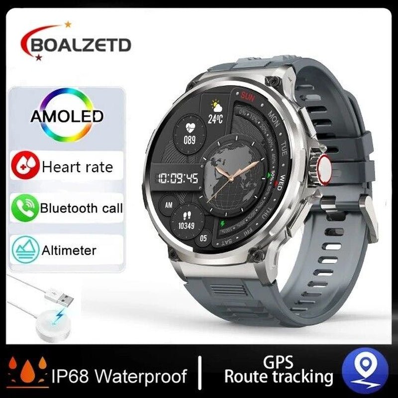 1.85" Ultra HD Smartwatch GPS Bluetooth Call Health Monitoring Watch Gym Gift - GadgetGrid