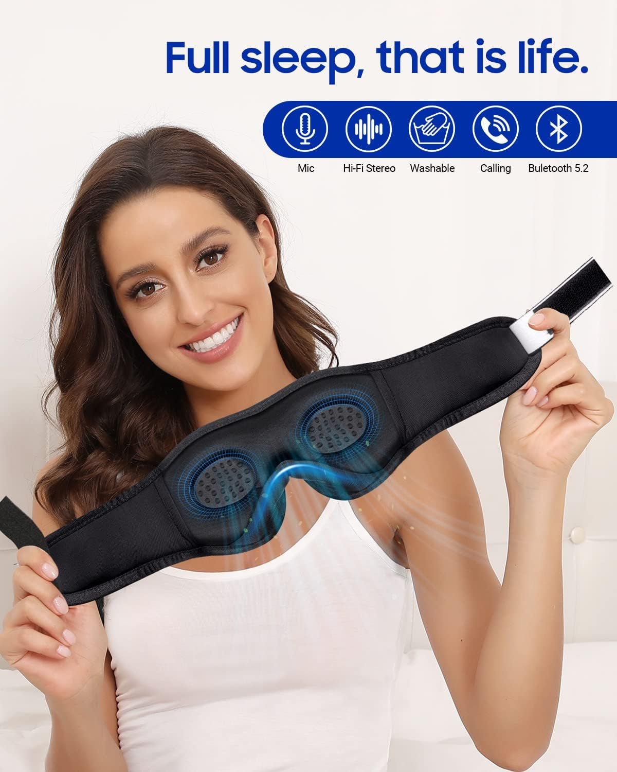 Sleeping Headphones Eye Mask, Sleep Mask with Bluetooth Headphones 3D Eye Mask Wireless - GadgetGrid
