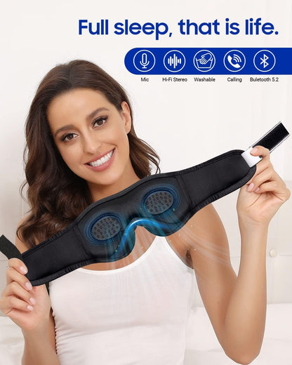 Sleeping Headphones Eye Mask, Sleep Mask with Bluetooth Headphones 3D Eye Mask Wireless - GadgetGrid
