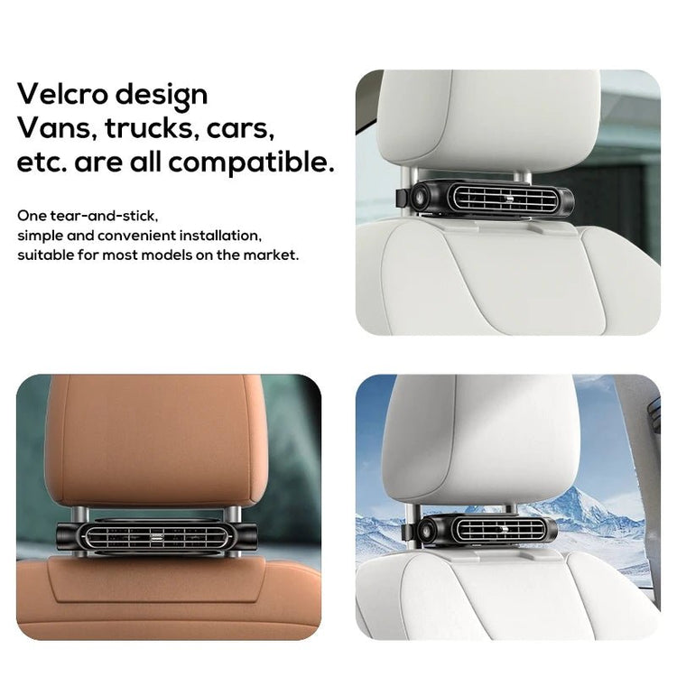 Car Headrest Cooling Air Fan 3 Speeds Adjustable Car Interior Rear Headrest Fan Cooler Air Cooling Fan Summer Car Accessories - GadgetGrid