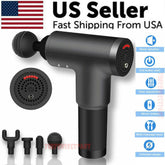 Massage Gun Percussion Massager Deep Tissue Muscle Vibrating Relaxing + 4 Heads - GadgetGrid