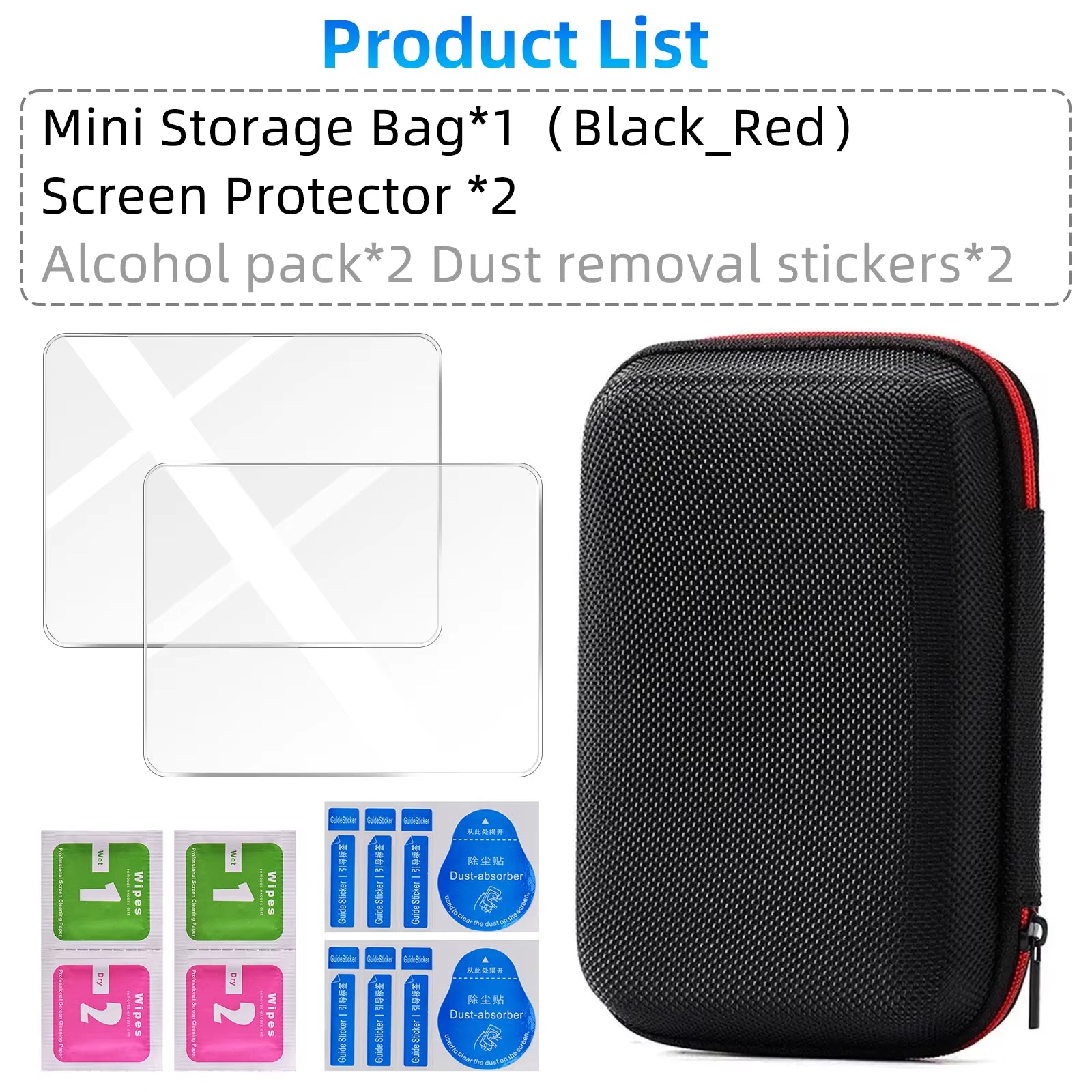 Glass+Bag for R36S/R35S Screen Protector Tempered Glass Film & EVA Portable Storage Case R36S Console Protector Accessories Set - GadgetGrid