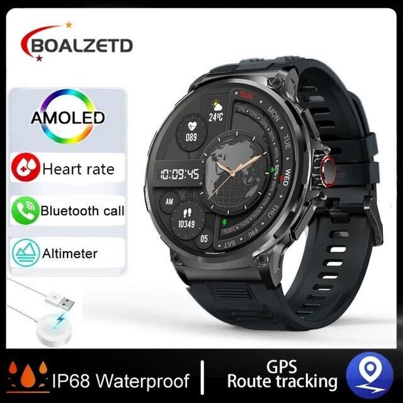 1.85" Ultra HD Smartwatch GPS Bluetooth Call Health Monitoring Watch Gym Gift - GadgetGrid