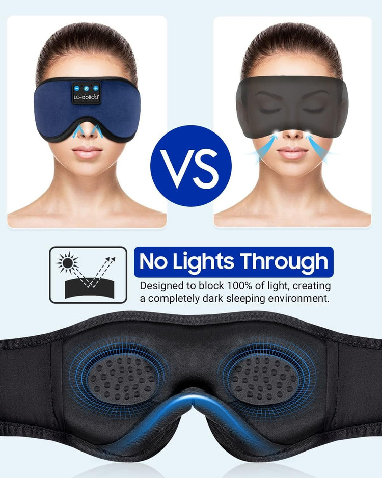 Sleeping Headphones Eye Mask, Sleep Mask with Bluetooth Headphones 3D Eye Mask Wireless - GadgetGrid