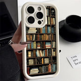 Phone Case for Iphones Soft Cover Shell Vintage Bookshelf Kitten - GadgetGrid