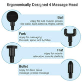 Massage Gun Percussion Massager Deep Tissue Muscle Vibrating Relaxing + 4 Heads - GadgetGrid