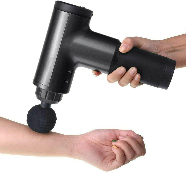 Massage Gun Percussion Massager Deep Tissue Muscle Vibrating Relaxing + 4 Heads - GadgetGrid
