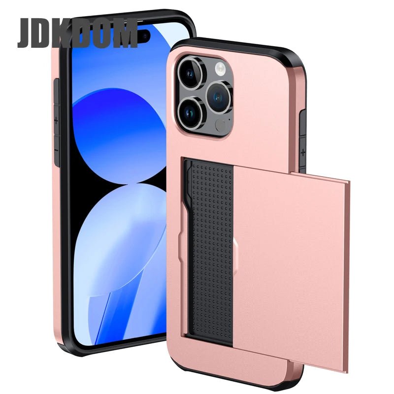 Slide Card Slot Wallet Phone Case - GadgetGrid