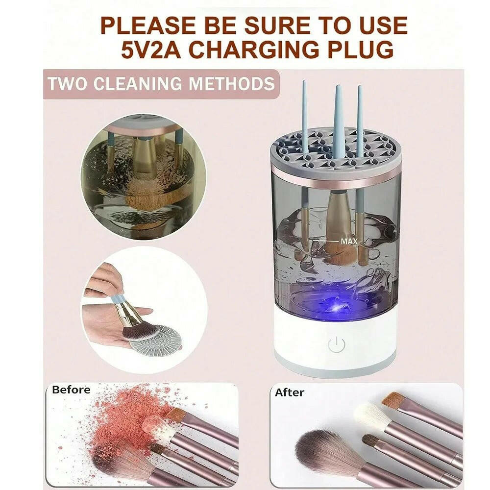 Automatic Brush Cleaner Electric Makeup Brush Cleaning Machine Fast Clean Dryer - GadgetGrid