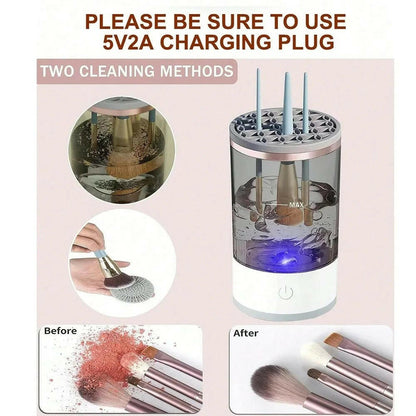 Automatic Brush Cleaner Electric Makeup Brush Cleaning Machine Fast Clean Dryer - GadgetGrid