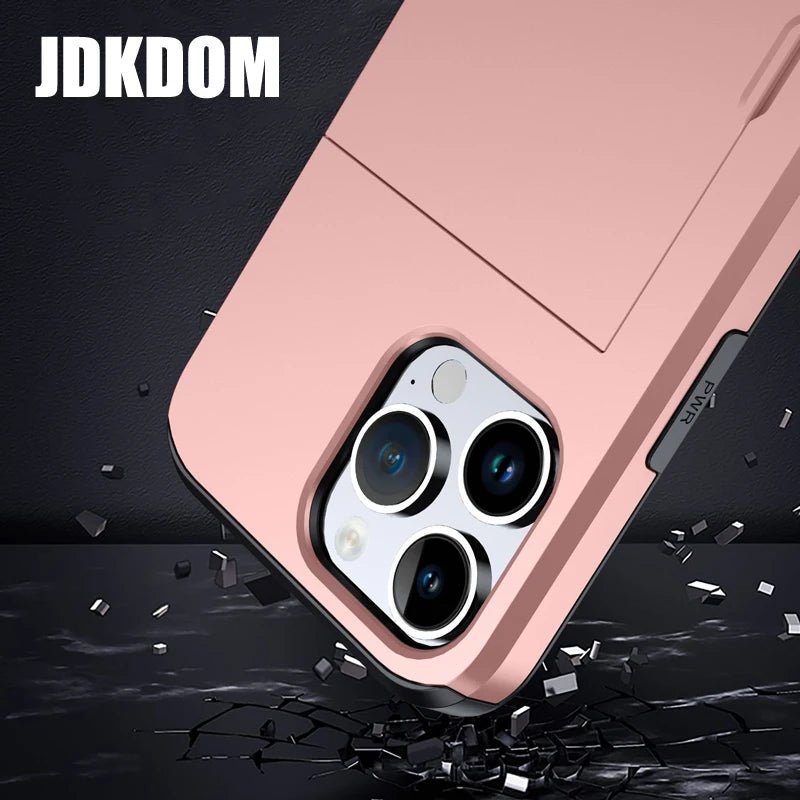 Slide Card Slot Wallet Phone Case - GadgetGrid